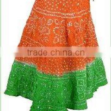 Boho Designer Indian Block Print Belly Dance Long Skirt