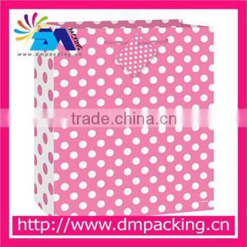 Medium Hot Pink Polka Dot Gift Bag