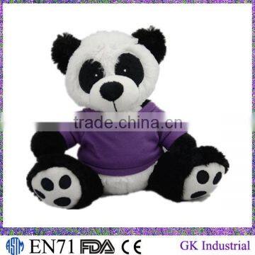 Plush toy White Panda with T-shirt for crane machines