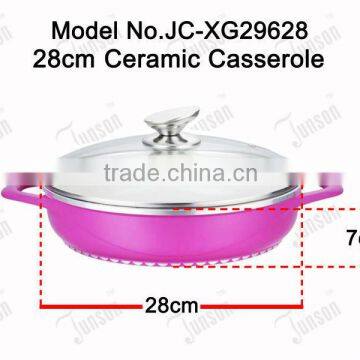28cm Aluminum Ceramic Casserole/Colorful Casseroles With Glass Lid/Die Cast Aluminum Casserole photo-2