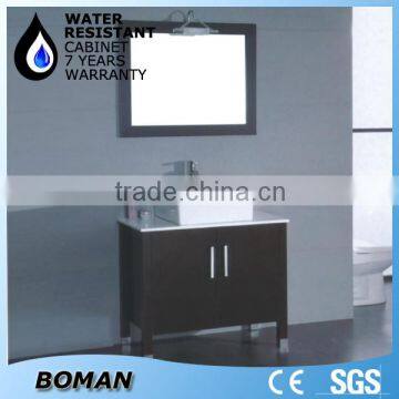 floor mounted brown oak solid wood european modern bathroom vanity