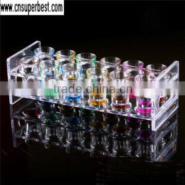 Clear Acrylic Wine Display Stand with 12 Round Holes