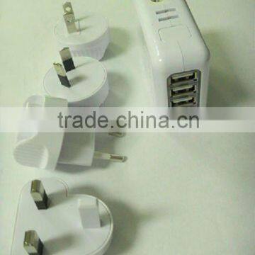 Worldwide universal main charger with 4 USB ports