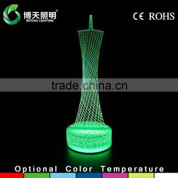 New arrival good quality fancy design 3d effect table night lamp