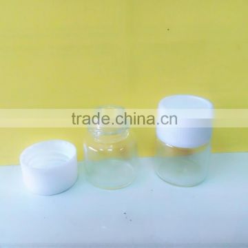 tube glass bottles with white plastic cap 1ml