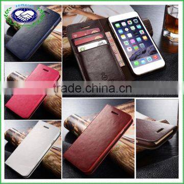 Slim origina leather card slot case wallet case cover for iphone samsung s6 core