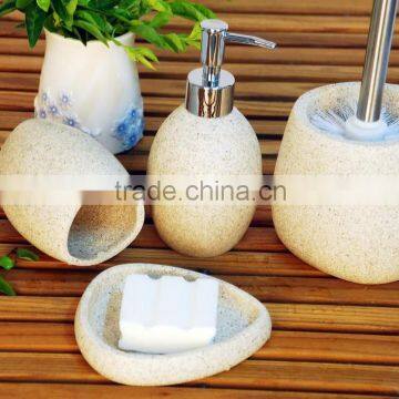 China wholesaler Sandstone artificial stone bathroom 4pc set bath set