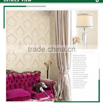 remnants embossed non woven wallpaper, classic damask wall decal for house decoration , charming wall decal pattern