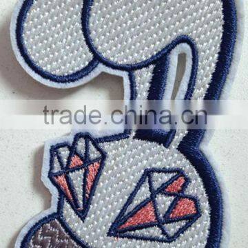 fabric with woven embroidery pin on patches