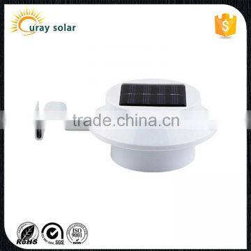 Outdoor Solar Power Panel 3 LED round rechargeable Wall Light / Garden /outdoor lamp