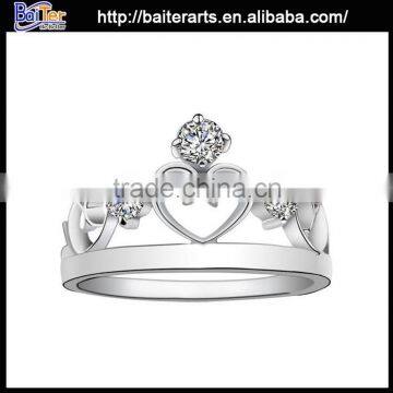 Fashion women's crown shaped ring , 925 sterling silver crown ring