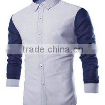 latest design mens short sleeve button down double collar white cotton shirt wholesale