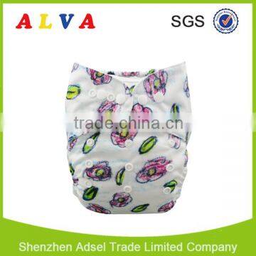 Alva Crayon Style Flowers Baby Diapers Cloth Diaper Factory in China