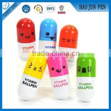 Wholesale Cute Mini Capsule Shape Ball Pen ,Multicolor Plastic Gift Pens For Kids