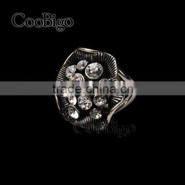 Fashion Jewelry Rhinestone Flower Ring Vantage Style Women Party Show Gift Dresses Apparel Promotion Accessories photo-5