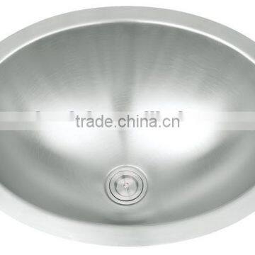 Stainless Steel Round Oval Lavatory Sink for bathroom, Stainless Steel Vessel Sink, Stainless Steel Bathroom Sink with Oval Bowl