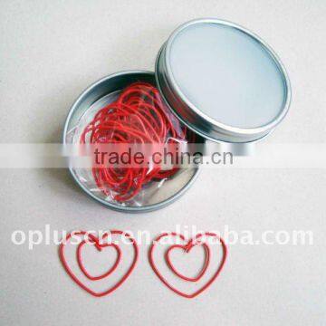 HEART SHAPED PAPER CLIPS W/TIN WINDOW BOX