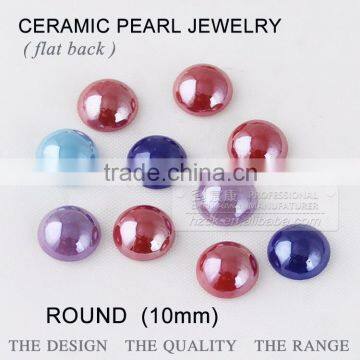 10mm ceramics pearl beads & colorful half round factory direct on sales