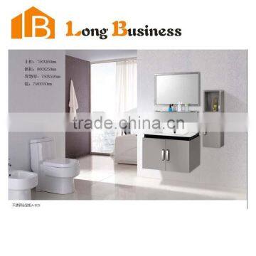 LB-JL2043 High gloss lacquered Bathroom Cabinet with Mirror and White Basin