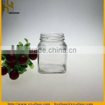 square clear package bottle glass material for honey 20cl custom made