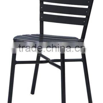 Cheap and comfortable plastic wood chair with aluminum frame