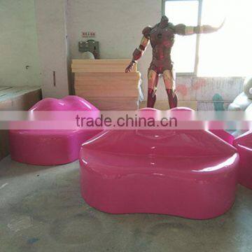 fibreglass decorative lounge seat / pink modern fun seat/pink love seat