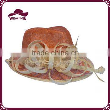 2015 new design orange church hat for ladies