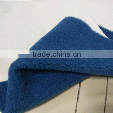 100% Polyester Solid Color Sherpa Bonded With Velboa Fabric