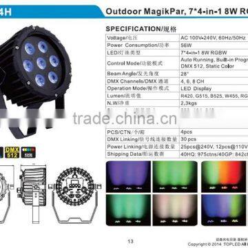 Auto Running 7*4in1 RGBW LED Outdoor Stage Lighting