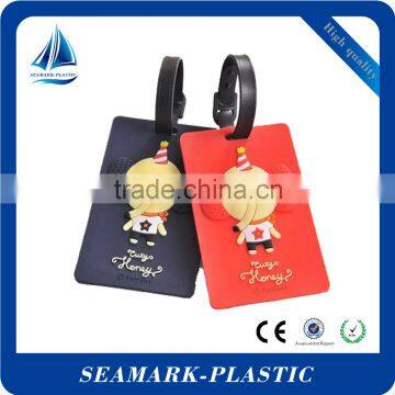 2016 custom molded plastic 3d luggage tag with insert name card