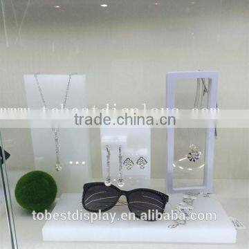 elegant white frosted acrylic jewelry display stand shenzhen factory