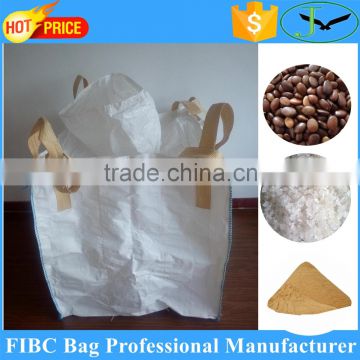 Yantai Jinxiang polypropylene pp woven top spout 1000kg bags fibc bag