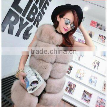 Latest fashion long fur vest mink fur vest from China