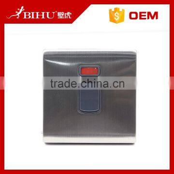 High Quality UK 45a 1 Gang Wall Switch for Kitchen Stainless Steel Wall Switch Socket Safe