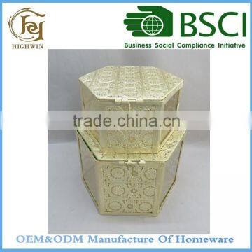 Metal Decorative Storage Boxes in gold color