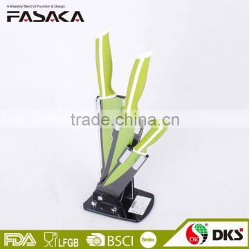 KP1309S3 New Designed Color Coating Stainless steel 3pcs Aryklic Block colored kitchen knife