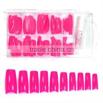 100 pieces of Acrylic / French False Nail Half Tips-sharp pink