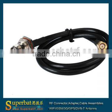 RP-SMA male straight to RP-TNC female bulkhead with O-ring straight Pigtail cable LMR195 30cm New Listing