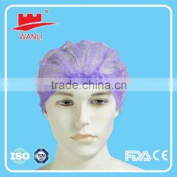 Disposable Non woven Crimped Bouffant Caps Clip Caps Mob Caps