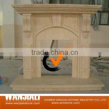 stone carved fireplace