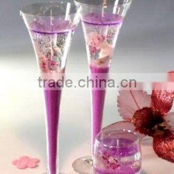 beautiful flowers glass jelly candle