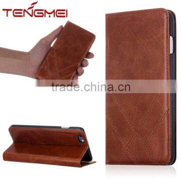 4.7 Inch Genuine Leather Oil Wax Pattern for Iphone Case With One Card Slot Case Phone photo-2