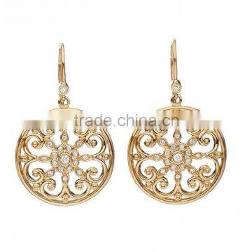 2013 Diamond gold jewelry latest fashion lady earrings gold plated earrings #E3031-1