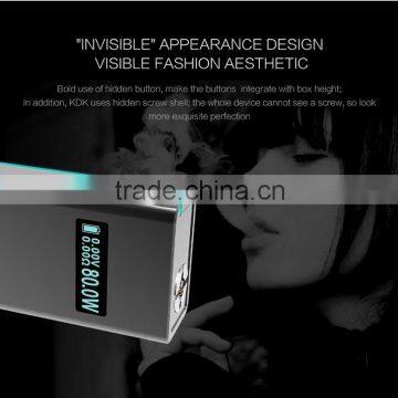 80W E-cig box mods 2016 free sample free shipping wholesale e cigarette box mod has Over- Temperature Protection