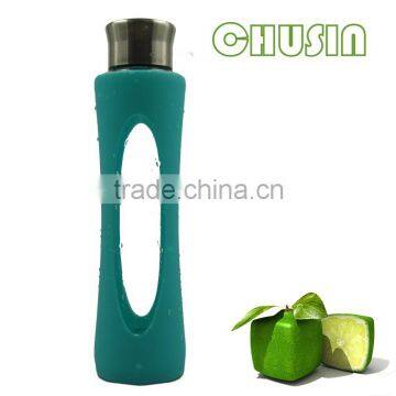 Borosilicate Glass Drink Bottle With Kinds of Design Silicone Sleeve photo-2