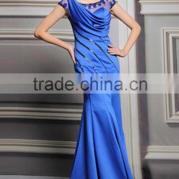 Made in China top selling blue satin mermaid long dress