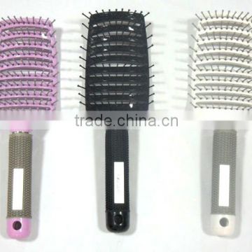 Styling Curved Vent Detangle Salon Hair Brush PC Nylon Pin