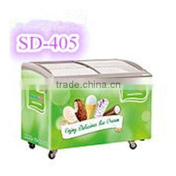 405L 415L Curved Sliding Glass Door Chest Ice Cream Freezer photo-5