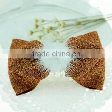 Nature burlap jute ribbon bows for decoration