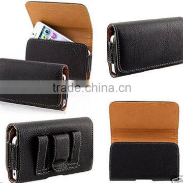 GENUINE LEATHER BLACK BELT CLIP CASE POUCH FOR APPLE iPHONES